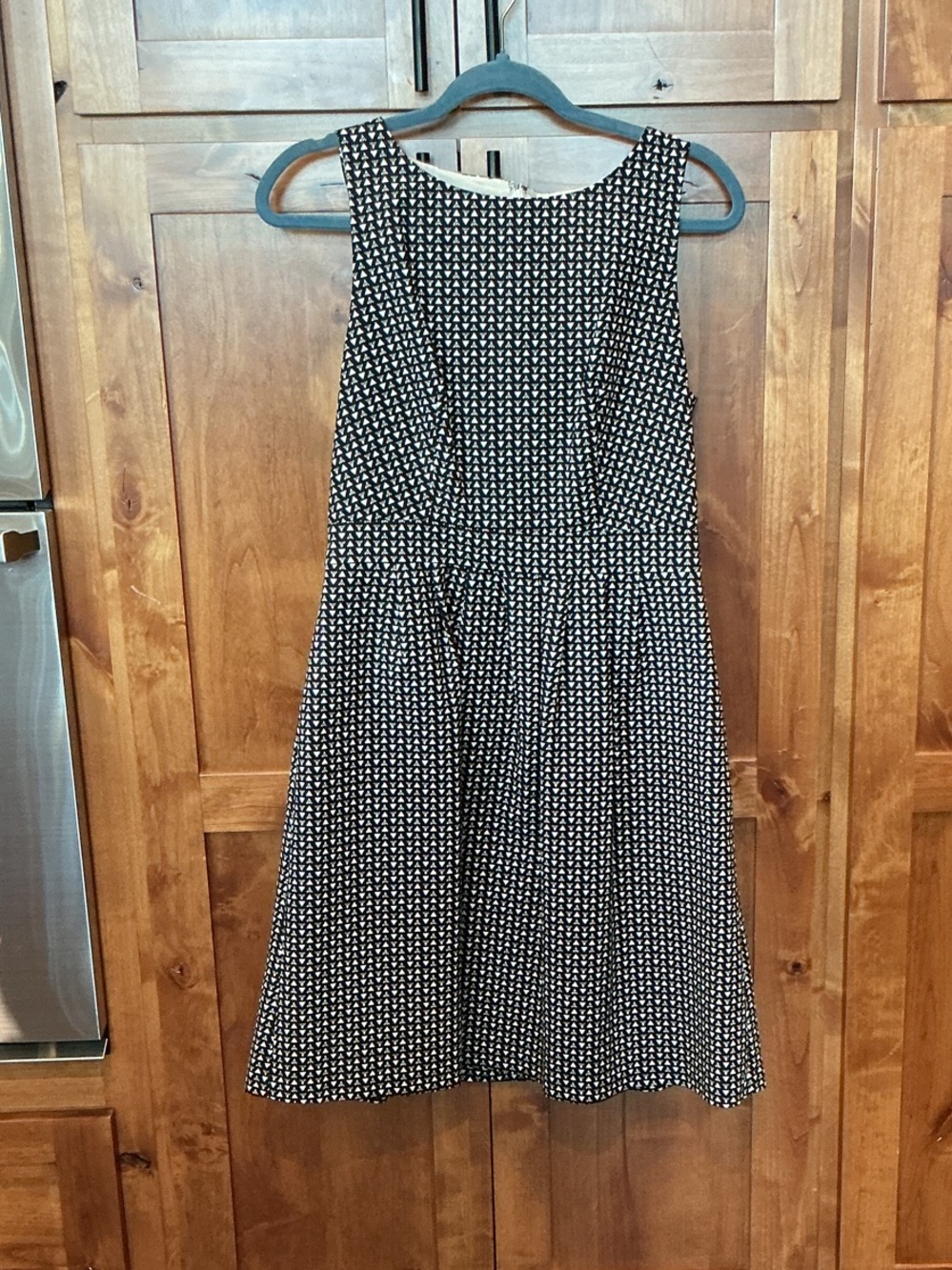 The Limited Black and White Sleeveless Fit-and-Flare Dress